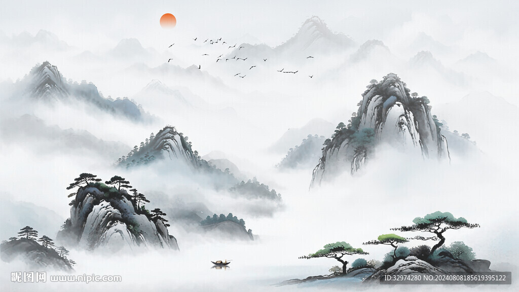 客厅电视背景墙壁画