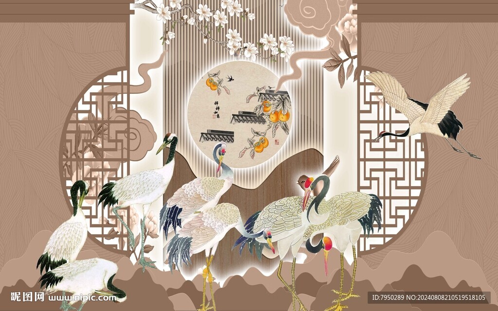 新中式背景墙 