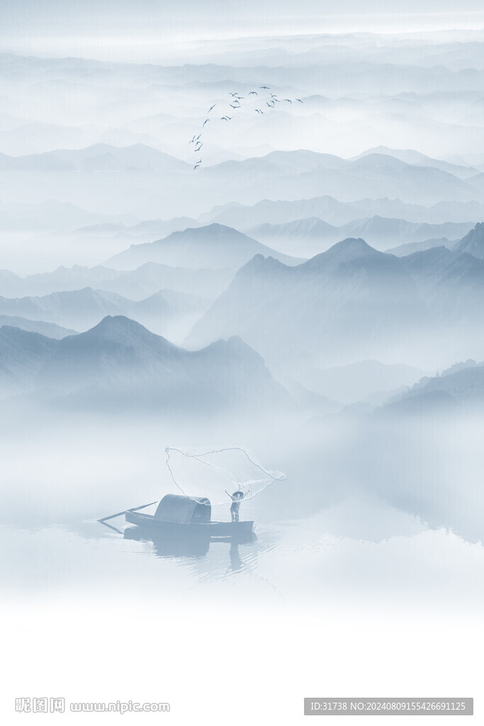 意境水墨山水画