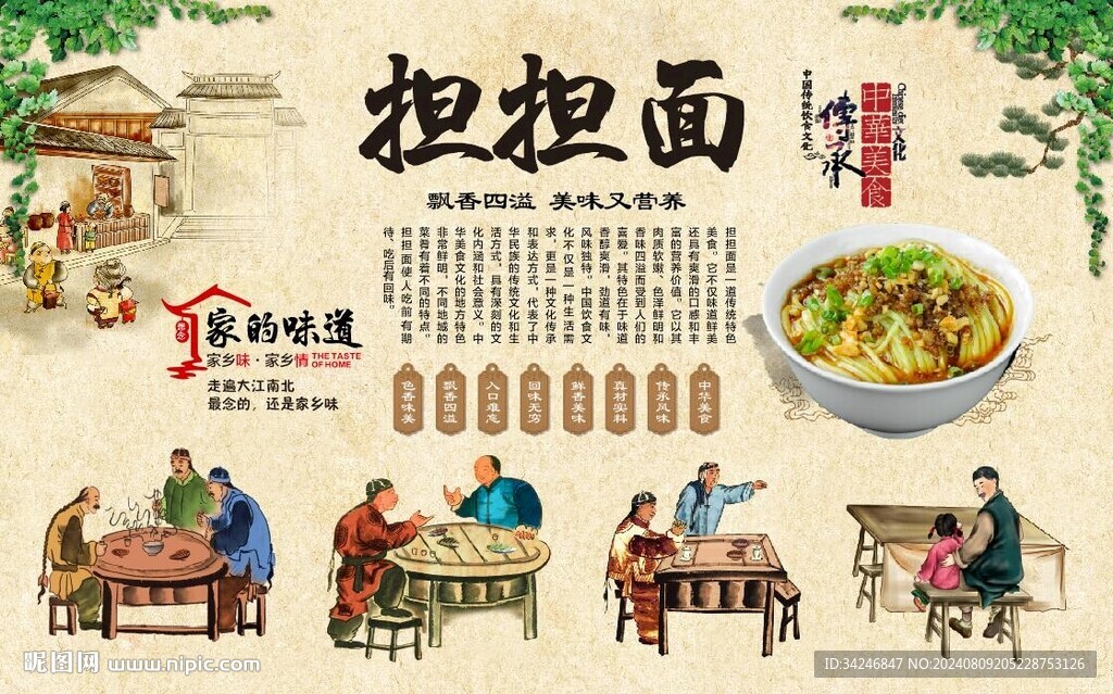 担担面背景墙