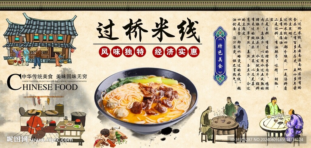 过桥米线背景墙
