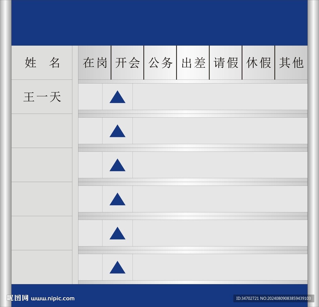 人员去向牌