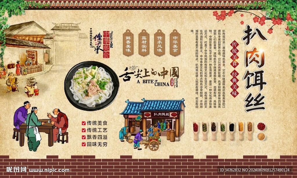 扒肉饵丝  