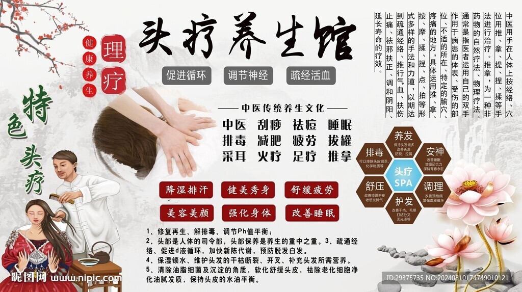 头疗养生馆背景墙