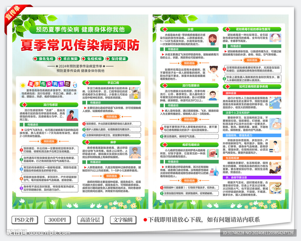 夏季传染病宣传单