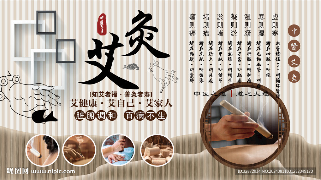 艾灸背景墙