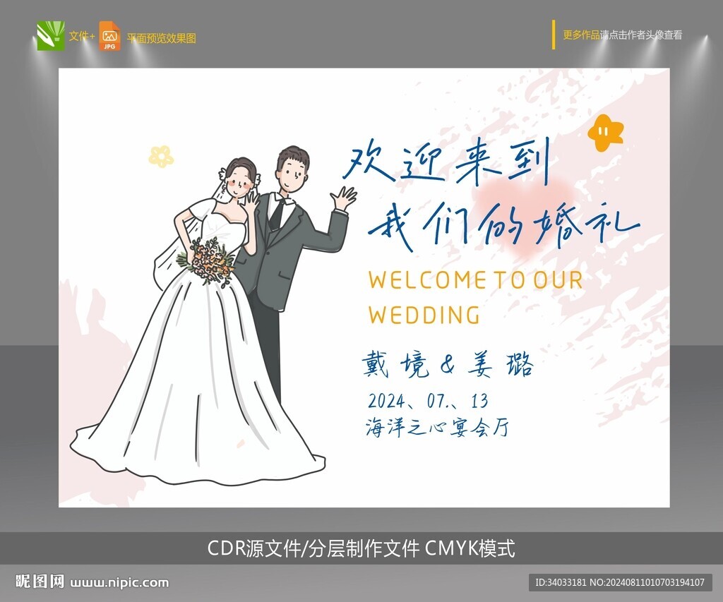 婚礼迎宾海报