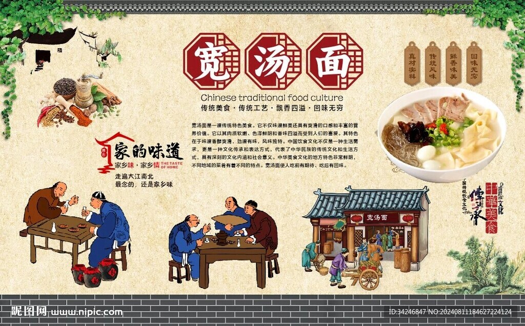宽汤面 