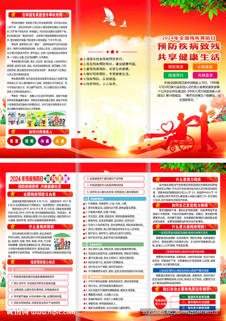 2024年全国残疾预防日三折页