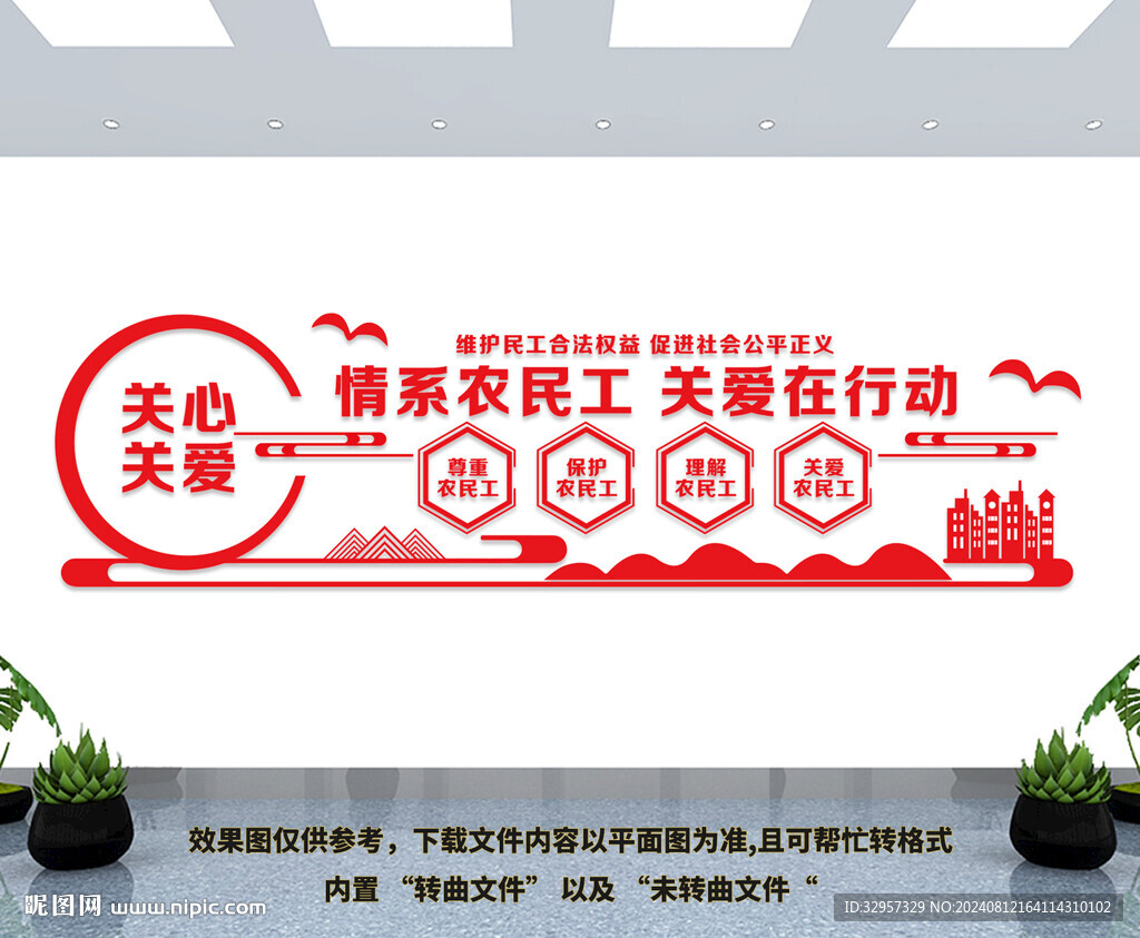 关心关爱农民工文化墙