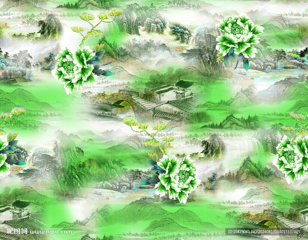 山水牡丹