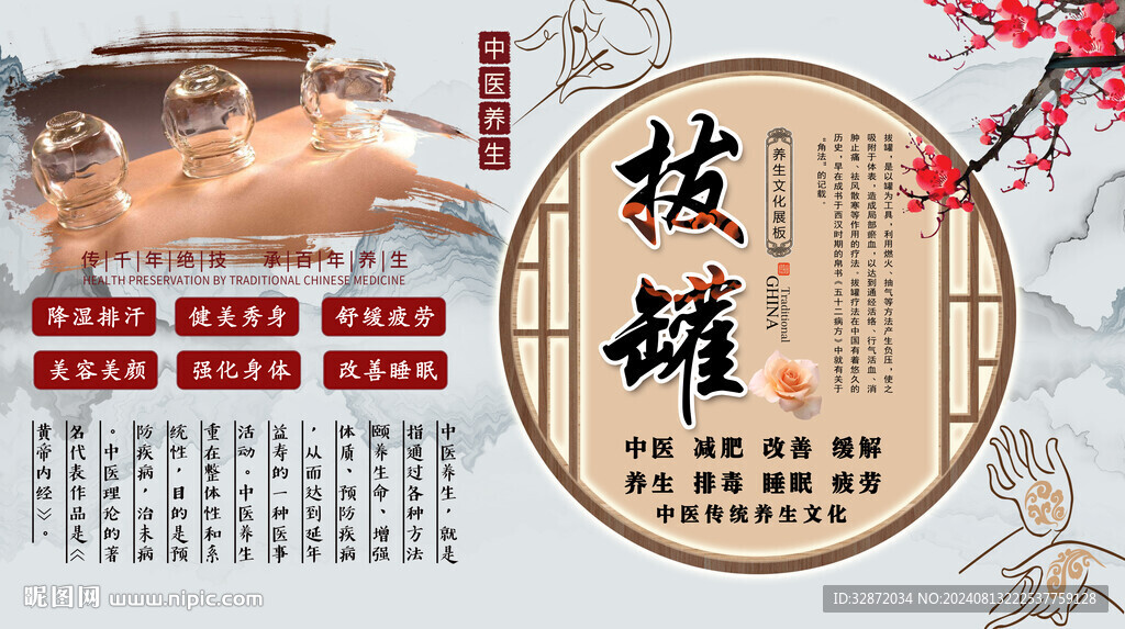 拔罐背景墙