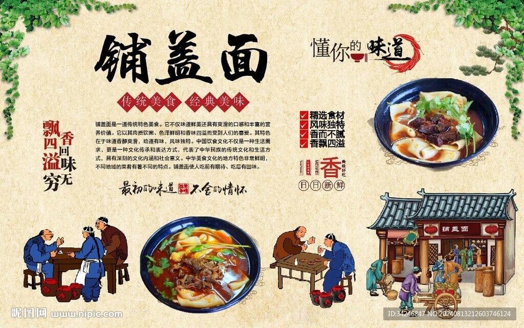 铺盖面 