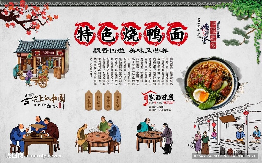 烧鸭面背景墙 
