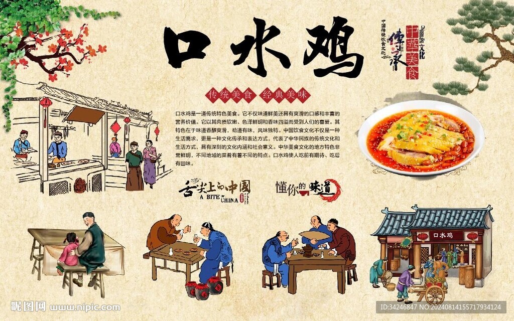 口水鸡展板