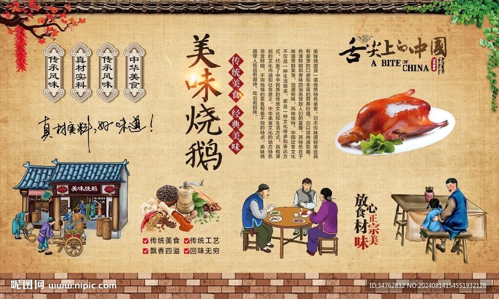 烧鹅背景墙