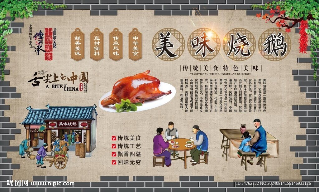 烧鹅背景墙 