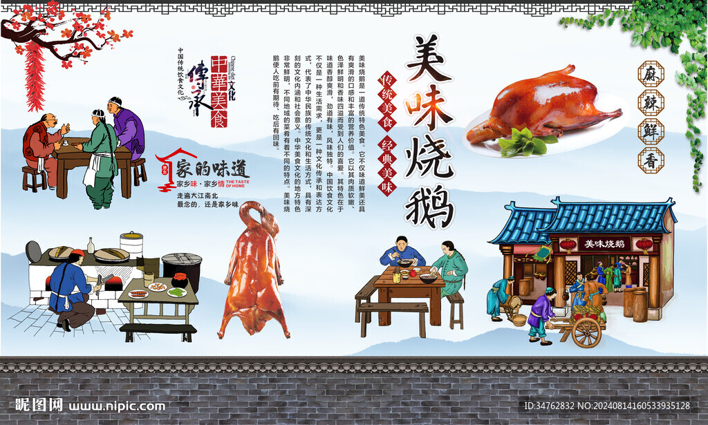 烧鹅背景墙 