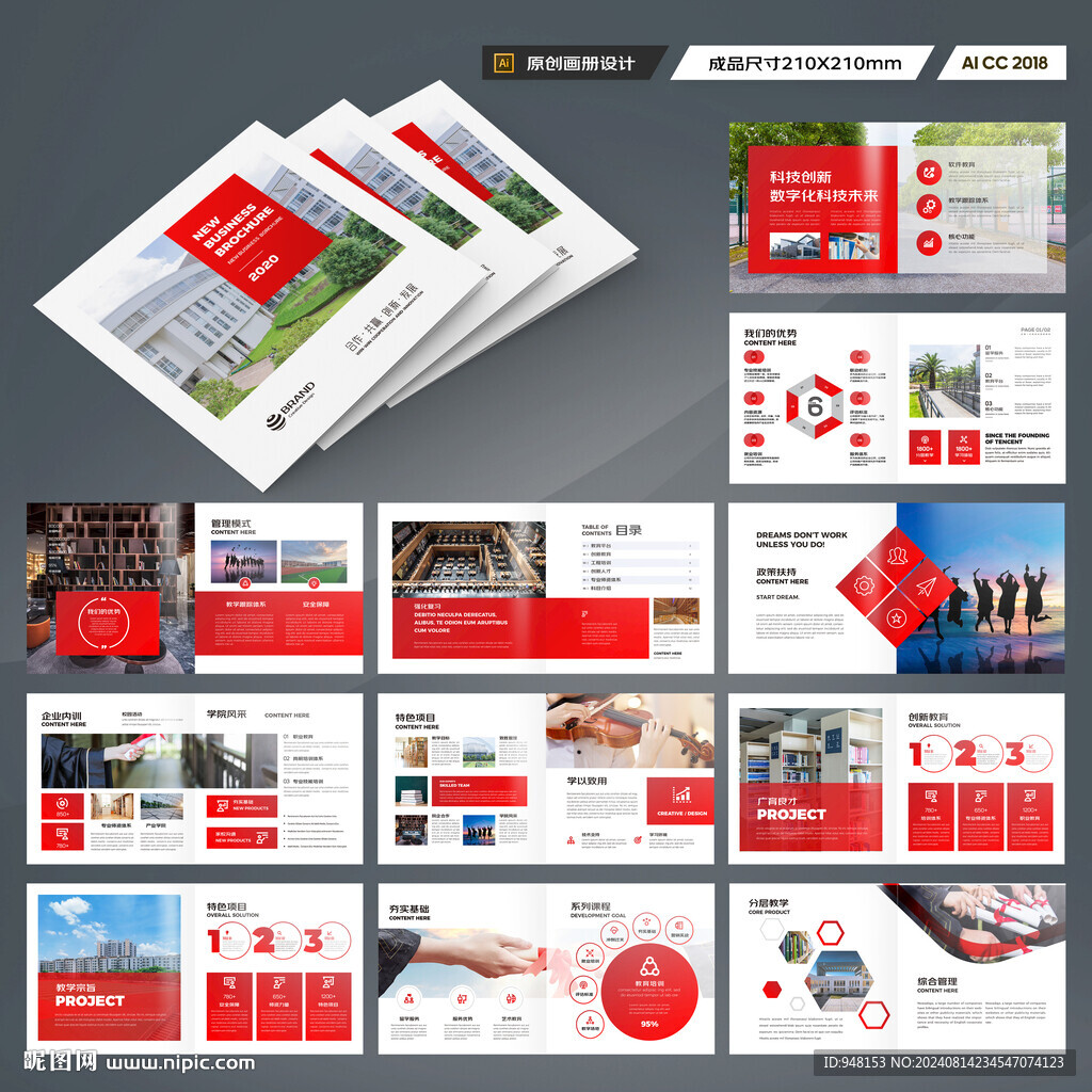 方形教育宣传册