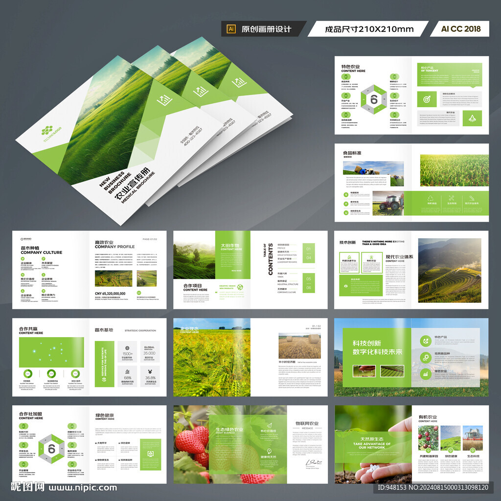 方形农业科技画册