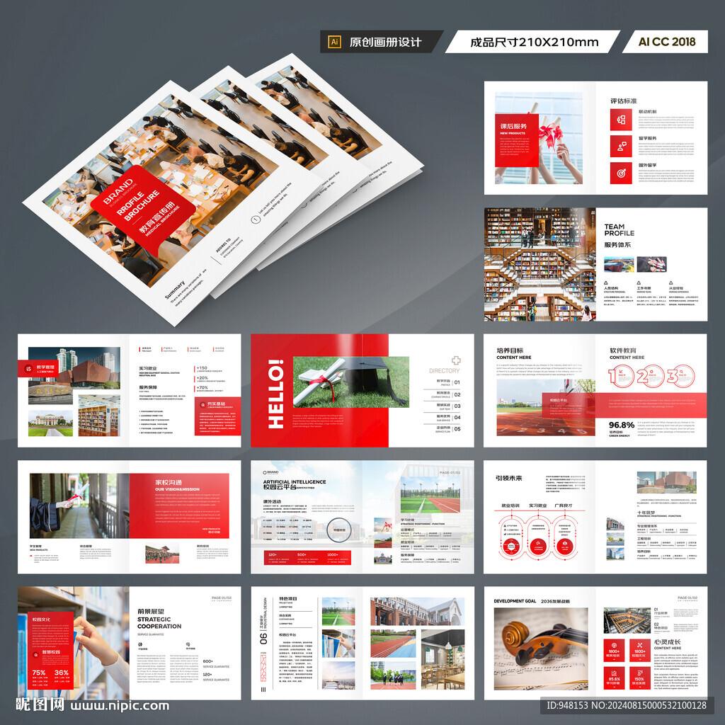 方形教育宣传册