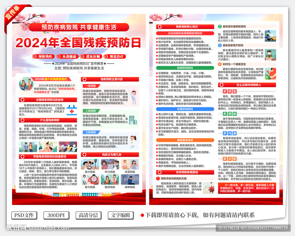 全国残疾预防日宣传单