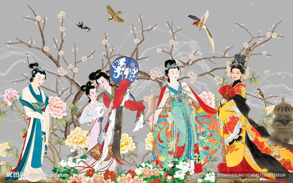 新中式背景墙 