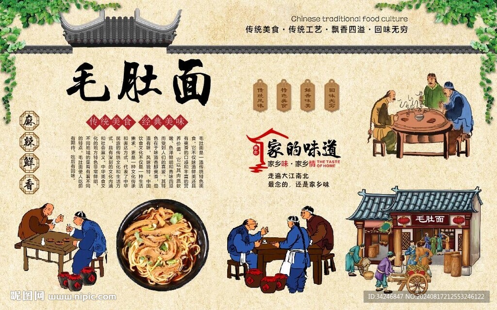 毛肚面 