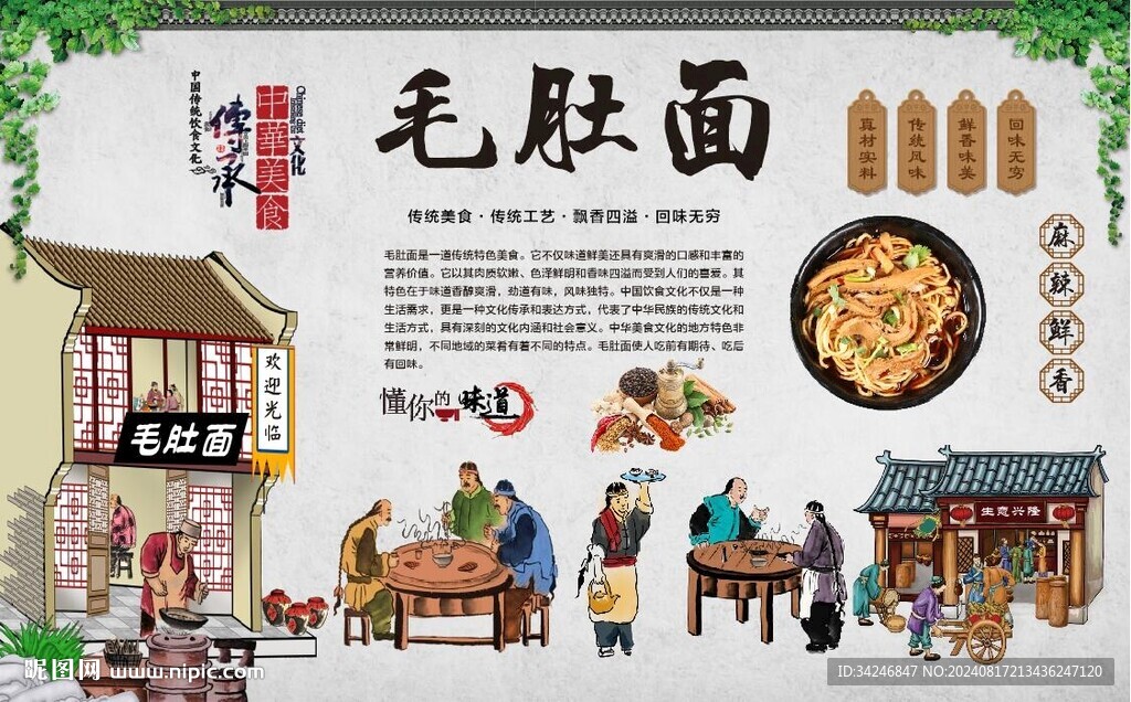 毛肚面 