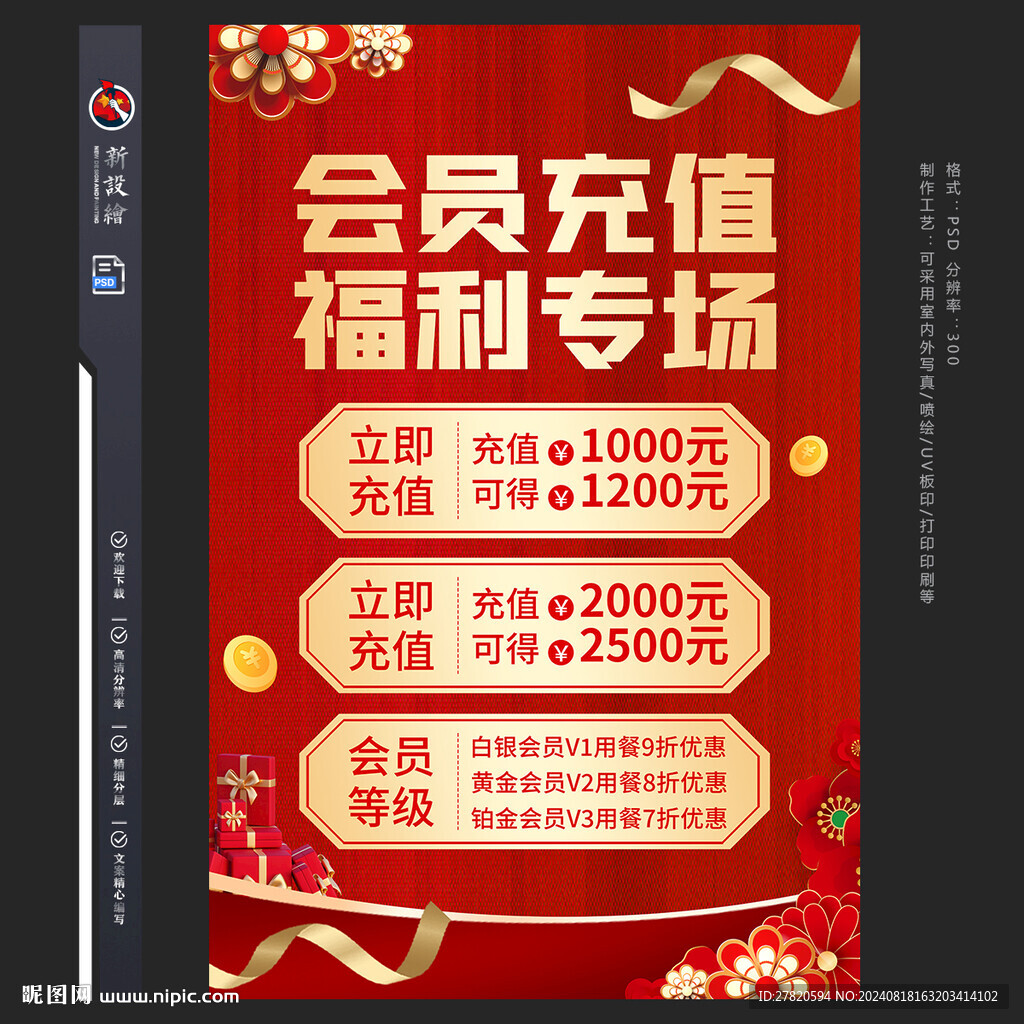 会员充值海报