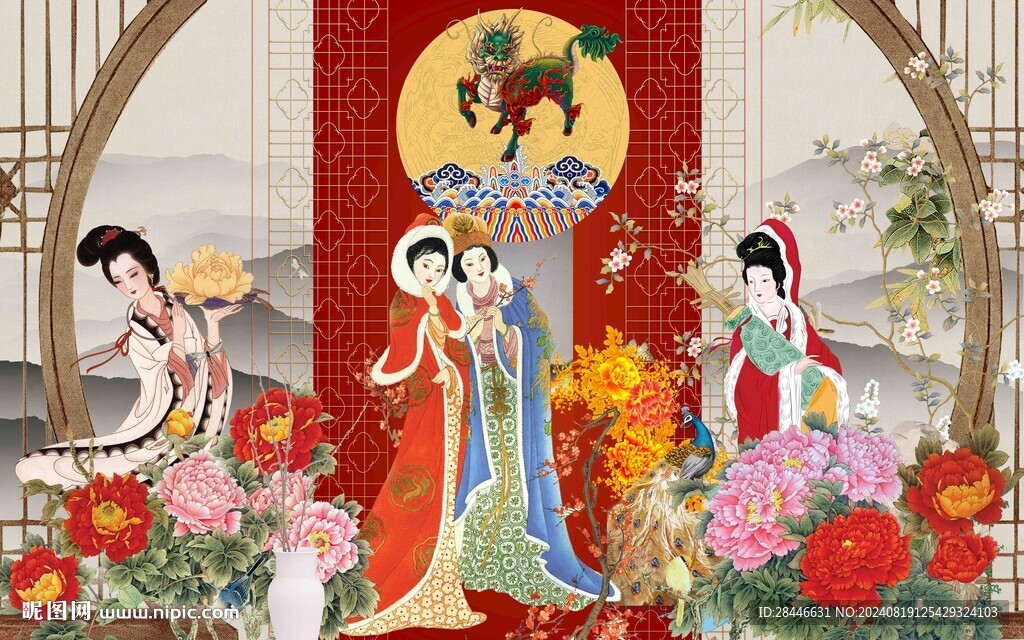 新中式背景墙