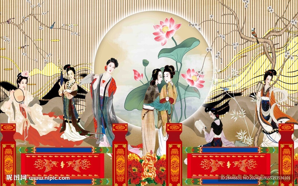 新中式背景墙 