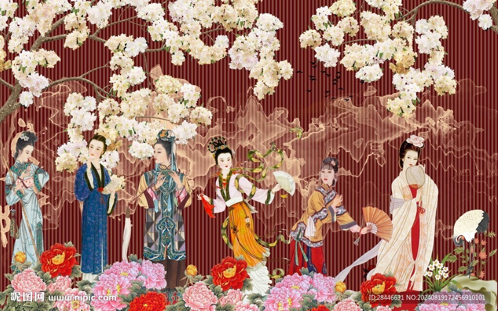 新中式背景墙 