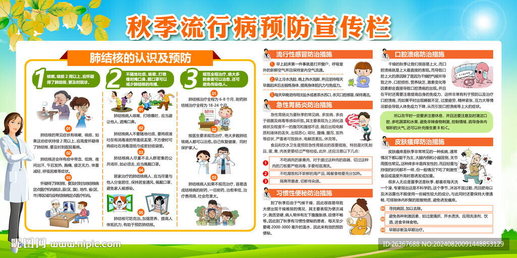 秋季预防疾病健康教育宣传栏