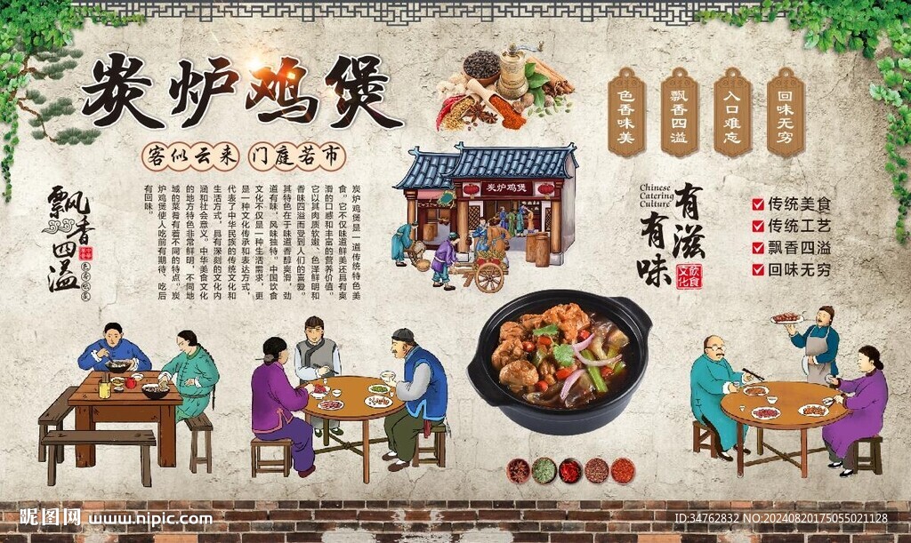 炭炉鸡煲 