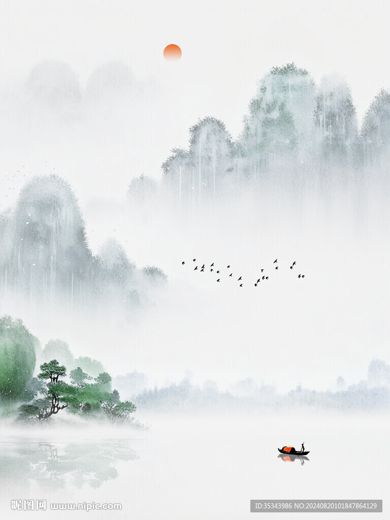 新中式水墨山水装饰画