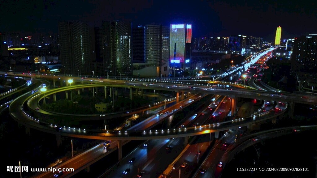 郑州城市道路夜景