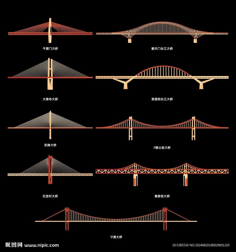 重庆桥梁建筑矢量图
