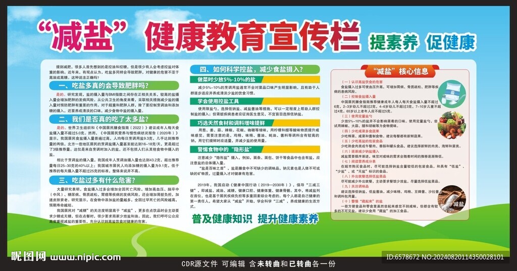 减盐健康教育宣传栏