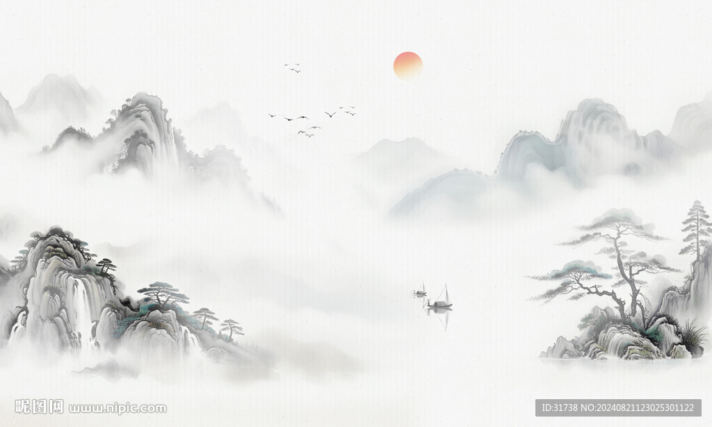 禅境意境水墨画