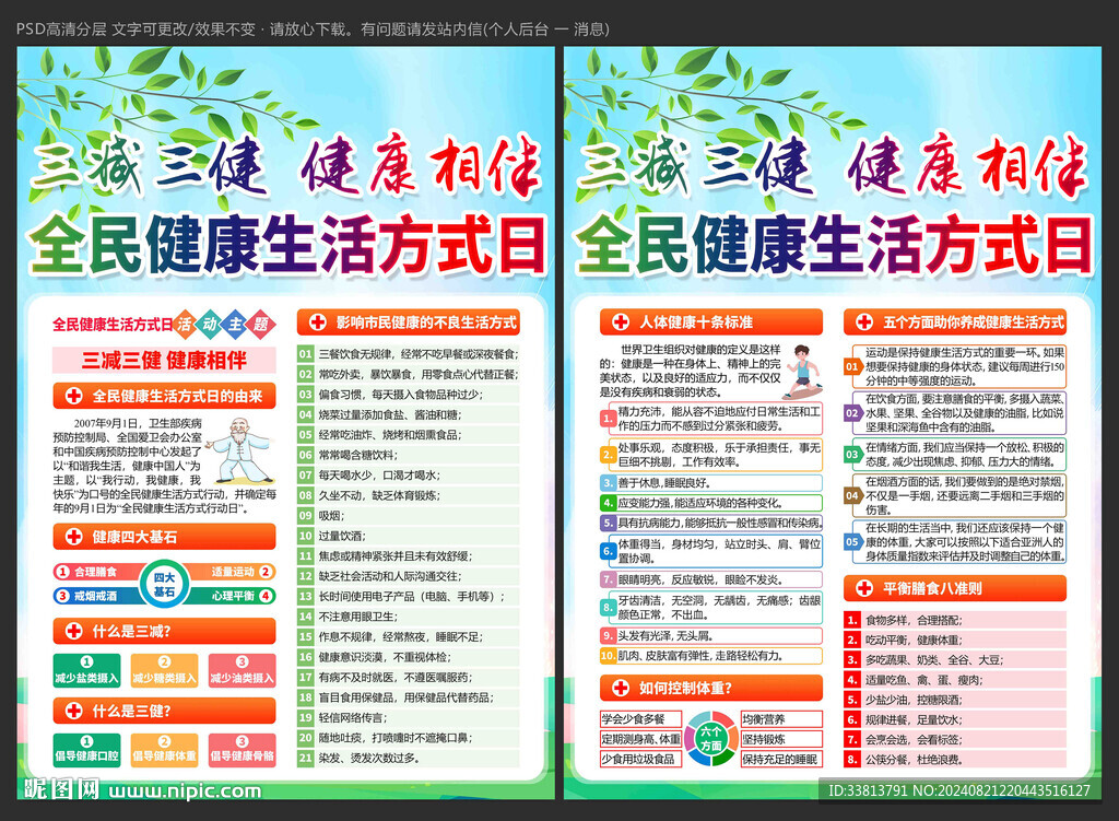 全民健康生活方式日宣传单
