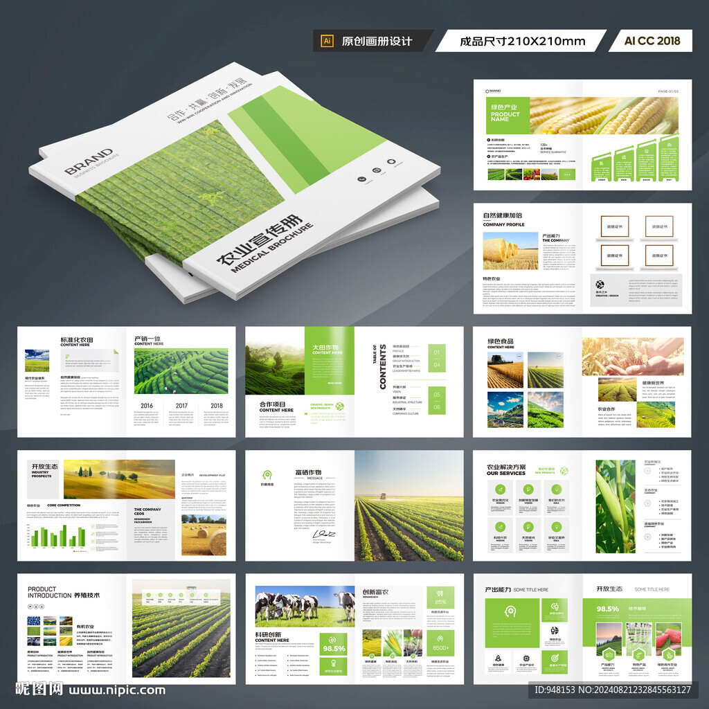 方形农业科技画册