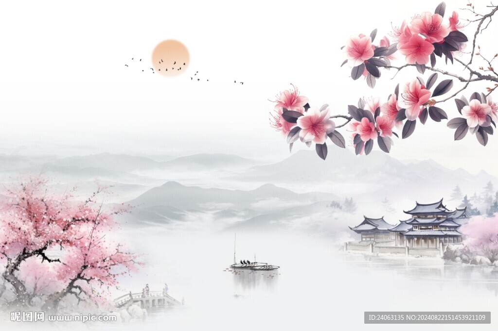 新中式花鸟背景墙