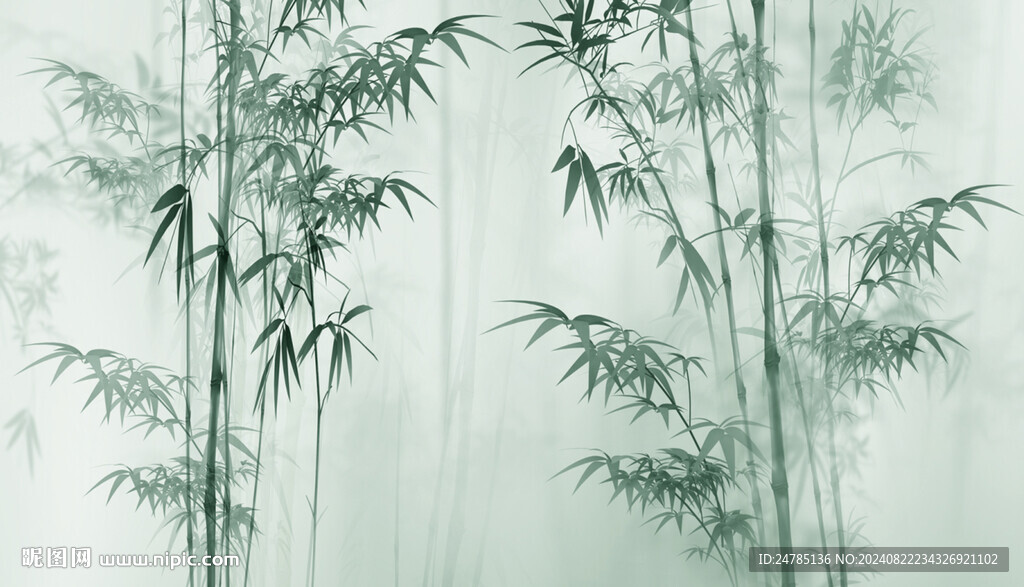 新中式水墨竹子