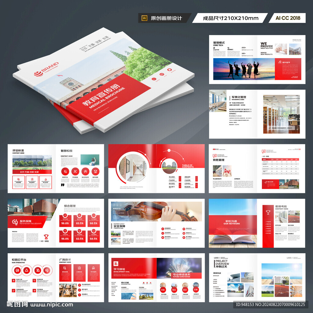 方形教育宣传册