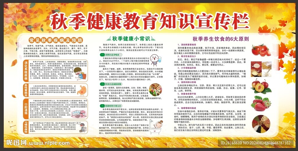 秋季健康知识宣传栏