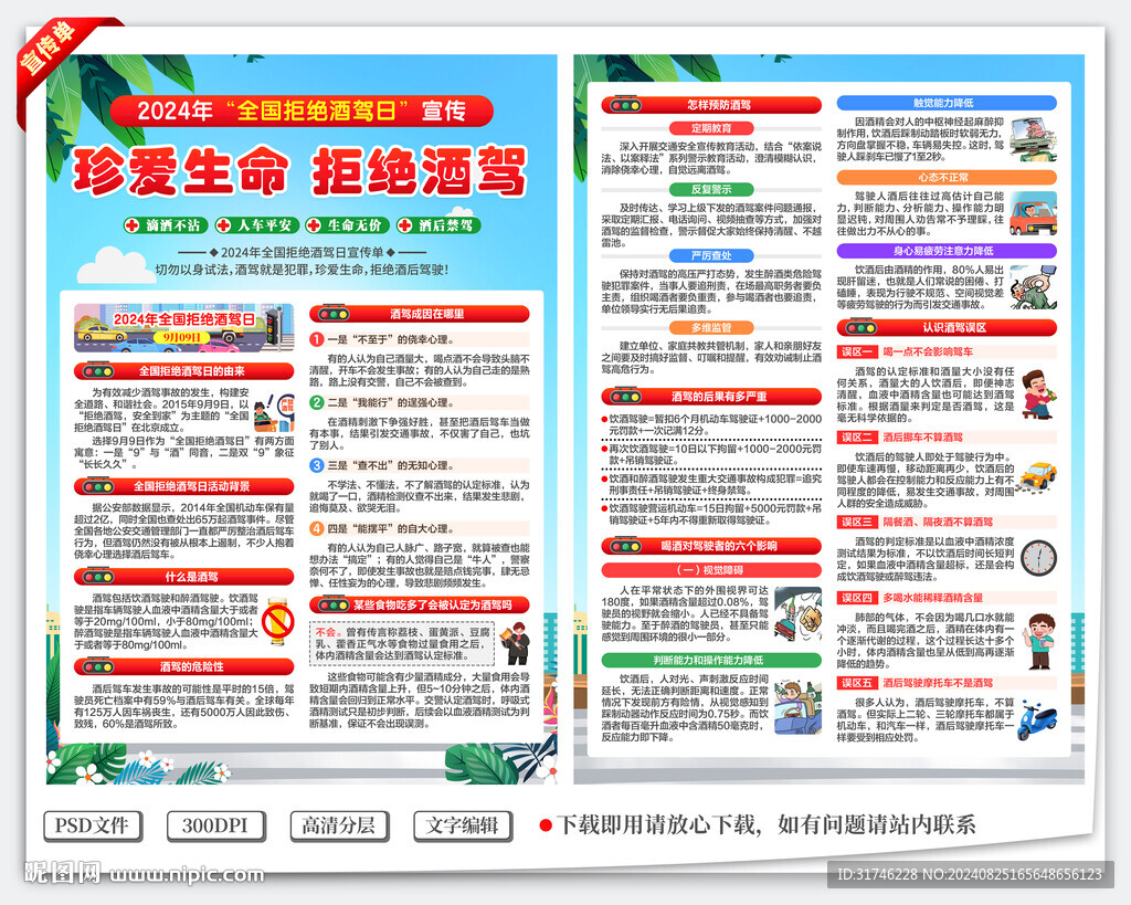 全国拒绝酒驾日宣传单