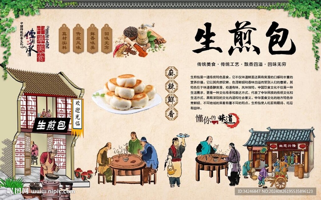 生煎包背景墙