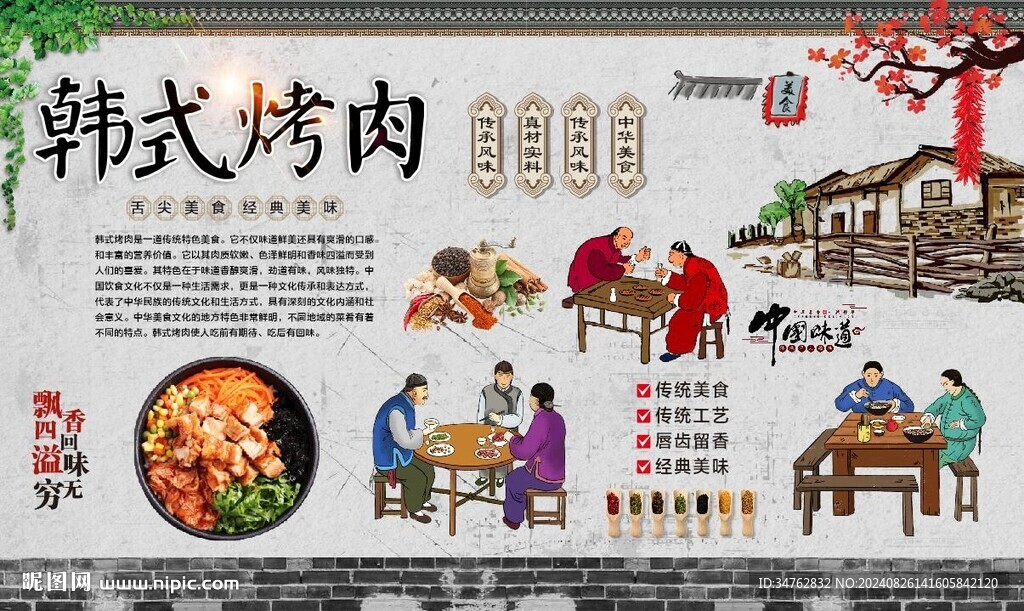 韩式烤肉背景