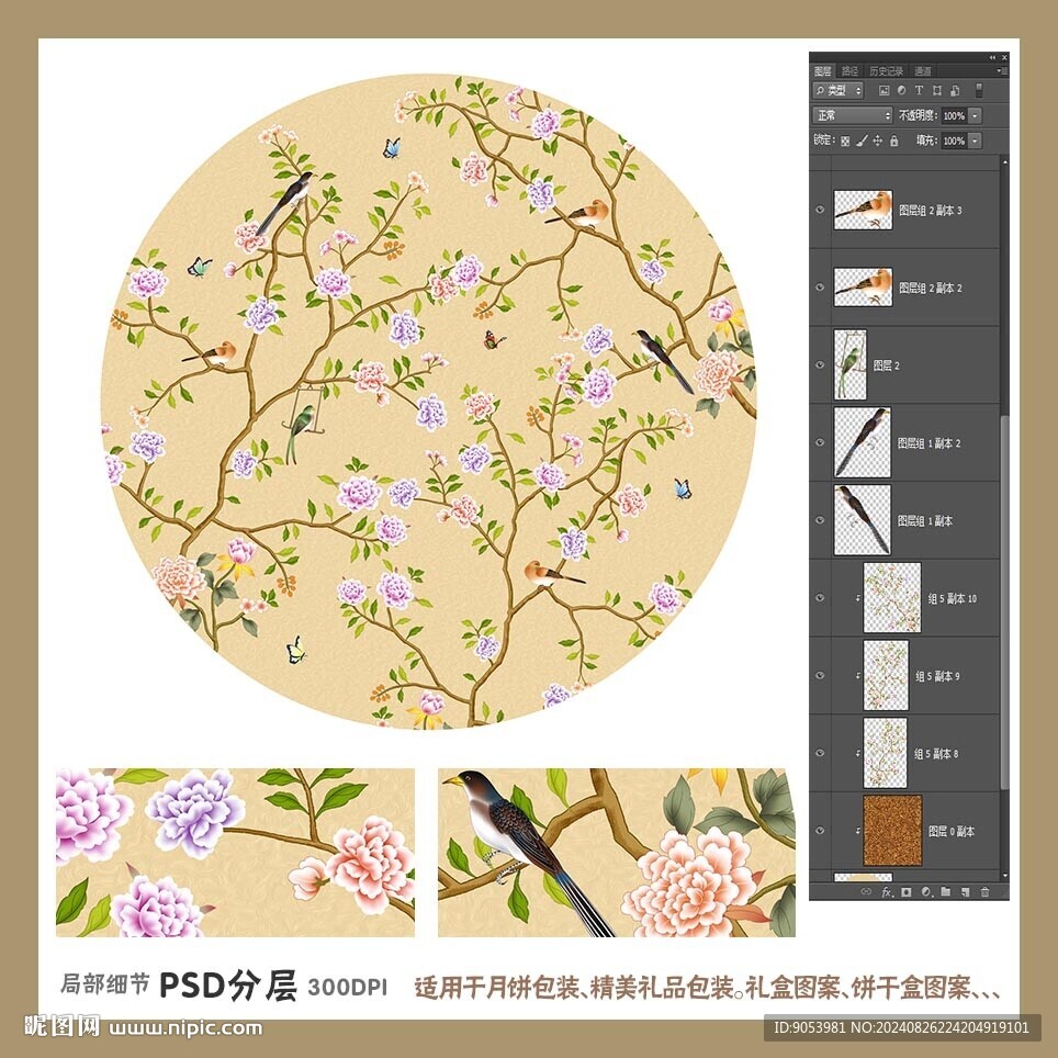 手绘花鸟包装礼盒